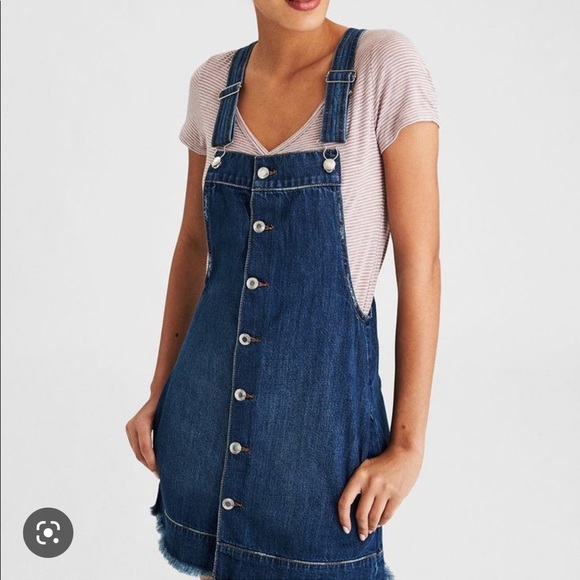 NWT American Eagle Overall Mini Dress - Picture 1 of 7